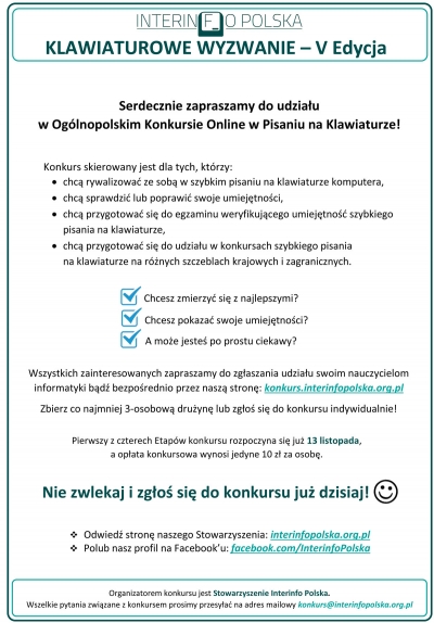 Ogólnopolski Konkurs Online w Pisaniu na Klawiaturze!
