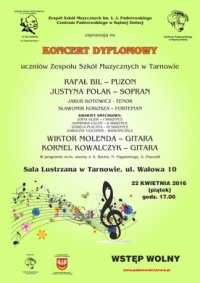 Zaproszenie na koncert absolwentki Szkoły Szczepanika