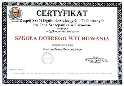 Szkoła Szczepanika - Szkołą Dobrego Wychowania!