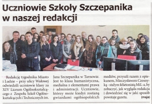 Klasa medialna 2 a LO odwiedziła redakcję tygodnika „MiL”