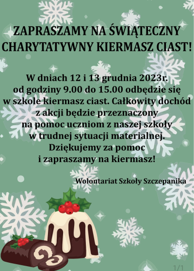 Charytatywny kiermasz ciast