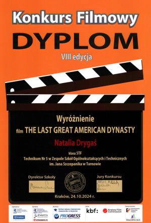 Wyróżnienie w Ogólnopolskim VIII Konkursie Filmowym
