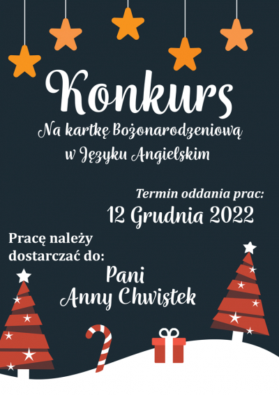 Konkurs na kartkę bożonarodzeniową w języku angielskim