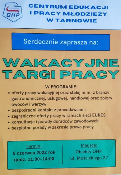 Wakacyjne Targi Pracy!