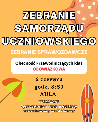 Sprawozdawcze Zebranie Samorządu Uczniowskiego